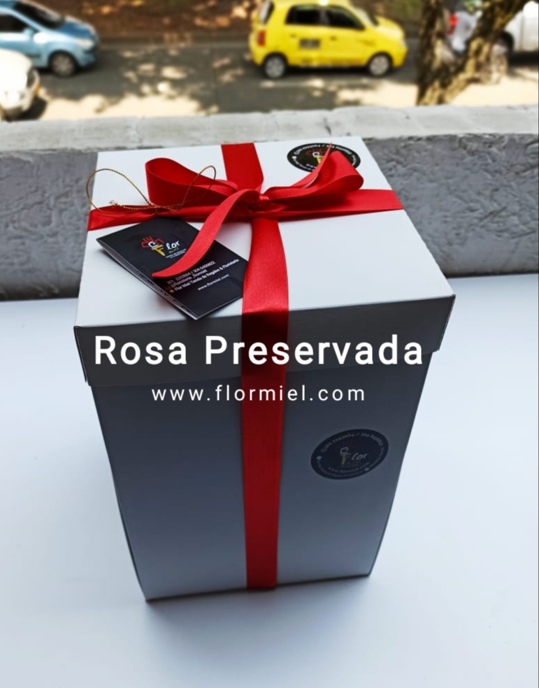 Rosa Preservada Amarilla Y Roja Flor Miel | FLOR MIEL