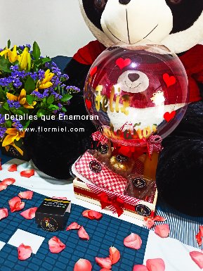 Peluche, desayuno y Flores Hanns Flor Miel - Imagen 2