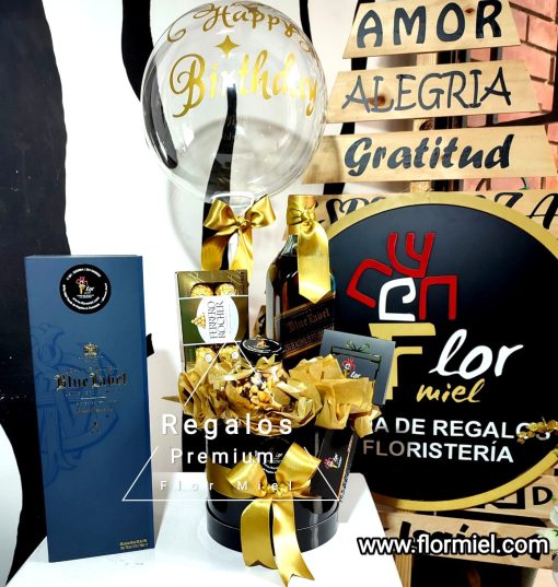 Cilindro Premium de Licor y Chocolates Flor Miel